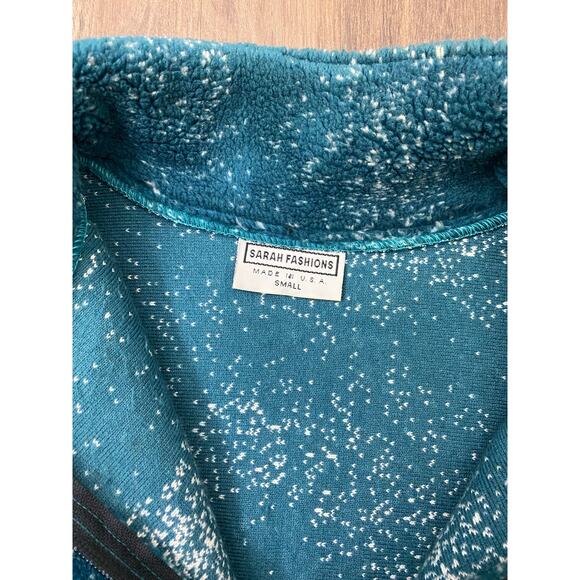 VTG 90s Sarah Fashions bald eagle nature all-over graphic deep pile fleece coat - Picture 4 of 5